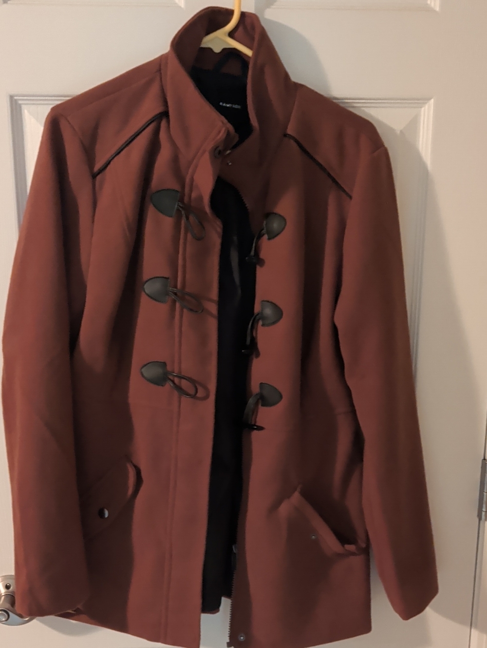 Rampage Rust Brown Toggle Pea Coat